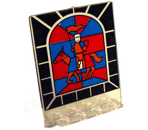 LEGO Door 2 x 5 x 5 Revolving with Stained Glass with Knight on Horse (30102)