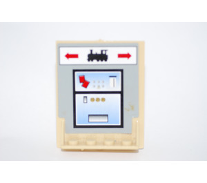LEGO Door 2 x 8 x 6 Revolving with Shelf Supports with Train Ticket Dispenser Sticker (40249)