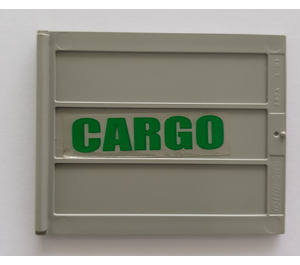 LEGO Door 6.5 x 5 Sliding with Vertical Lines with Green 'CARGO' Right Sticker Type 2 (2874)
