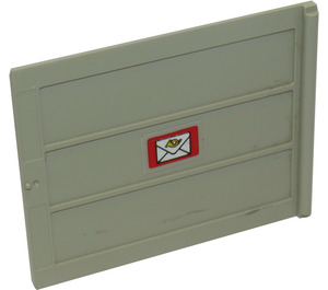 LEGO Door 6.5 x 5 Sliding with Vertical Lines with Mail Envelope Right Inner Sticker Type 2 (2874)