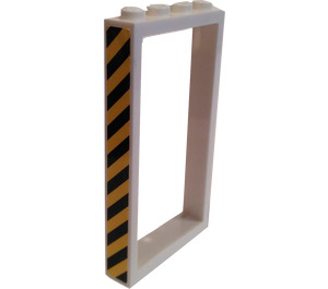 LEGO Door Frame 1 x 4 x 6 with Hazard Stripes (Left) Sticker (Single Sided) (60596)