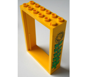 LEGO Porte Cadre 2 x 6 x 7  avec Sunflower Autocollant (4071)
