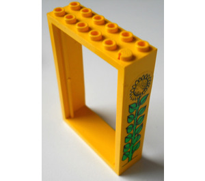 LEGO Drzwi Rama 2 x 6 x 7  z Sunflower Naklejka (4071)