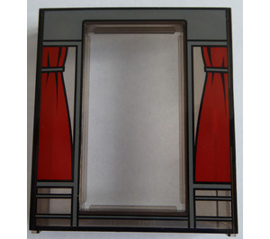 LEGO Door Frame 2 x 8 x 8 with Red Curtains