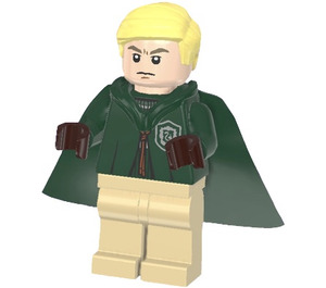 LEGO Draco Malfoy med Mörkgrön Slytherin Quidditch Uniform med Huva Minifigur