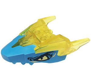 LEGO Dragon Head Upper Jaw with Transparent Yellow Horns and Dark Blue Highlights (78226)