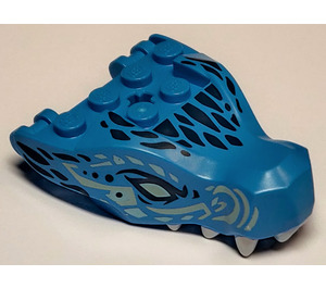 LEGO Dragon Head Upper Jaw with Water Swirl and Black and Blue Scales (72362)