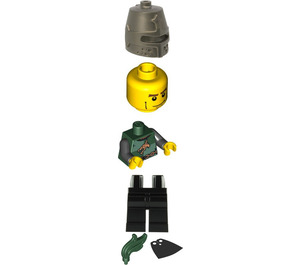 LEGO Drachen Knight mit Cheekbones und Dark Grau Helm Minifigur