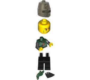 LEGO Drachen Ritter mit Cheekbones und Dark Grau Helm Minifigur