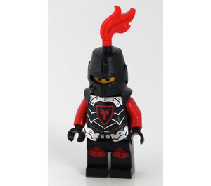 LEGO Drachen Knight mit rot Feder, Schwarz Closed Helm, rot Arme Minifigur