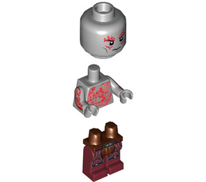 LEGO Drax mit Dunkelrot Beine und Rot Tattoos Minifigur