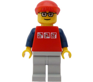 LEGO Řidič s Červená Víčko Minifigurka