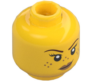 LEGO Dual-Sided Female Head with Feckles and Lopsided Smirk / Winking Face (Recessed Solid Stud) (3626 / 38300)