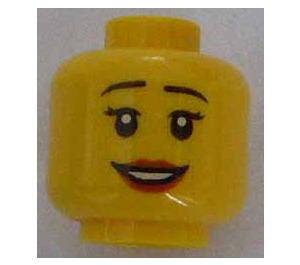 LEGO Dual Sided Female Head with Smiling and Scared Expression (Recessed Solid Stud) (3626)