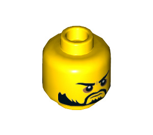 LEGO Dubbelsidig Huvud med Svart Skägg, Svart Eyebrows (Infälld solid knopp) (3626 / 34562)