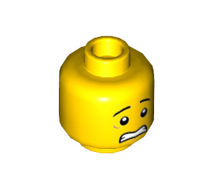 LEGO Dual-Sided Male Head with Scared Face / Lopsided Smile (Recessed Solid Stud) (3626 / 32729)