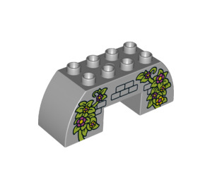 LEGO Duplo Arche
 Brique 2 x 6 x 2 Incurvé avec Feuilles, Fleurs et Bricks (11197 / 36606)