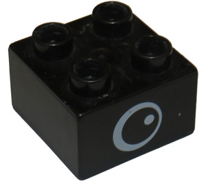 LEGO Duplo Noir Brique 2 x 2 avec Eye (3437)