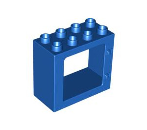LEGO Duplo Blauw Deur Kader 2 x 4 x 3 met vlakke rand (61649)