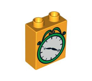 LEGO Duplo Brick 1 x 2 x 2 with Alarm Clock without Bottom Tube (4066 / 53171)