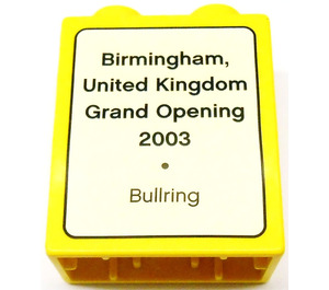 LEGO Duplo Brick 1 x 2 x 2 with Birmingham, United Kingdom Grand Opening 2003, Bullring Pattern without Bottom Tube (4066)