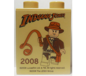 LEGO Duplo Brick 1 x 2 x 2 with Indiana Jones, 2008, and Legoland Windsor without Bottom Tube (4066)
