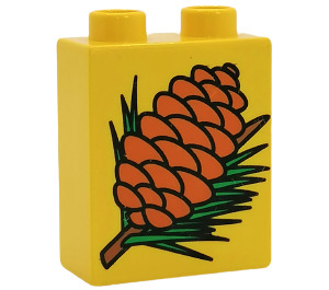 LEGO Duplo Brick 1 x 2 x 2 with Pinecone without Bottom Tube (4066)
