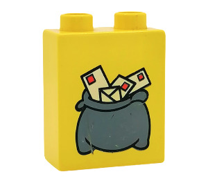 LEGO Duplo Brique 1 x 2 x 2 avec Petit Mailbag avec Letters sans tube à l'intérieur (4066)