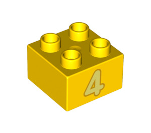 LEGO Duplo Brick 2 x 2 with '4' (3437 / 74765)
