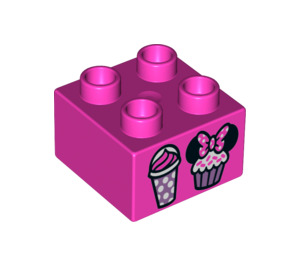 LEGO Duplo Brick 2 x 2 with Cupcake and ice-cream (3437 / 25104)