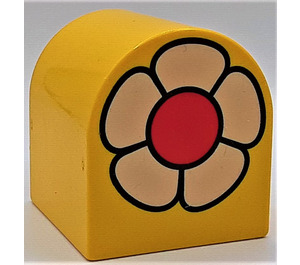LEGO Duplo Brick 2 x 2 x 2 with Curved Top with Flower (3664)