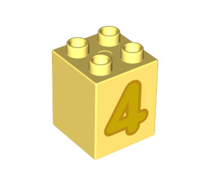 LEGO Duplo Backstein 2 x 2 x 2 mit Number 4 (31110 / 77921)