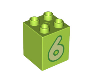 LEGO Duplo Backstein 2 x 2 x 2 mit Number 6 (31110 / 77923)