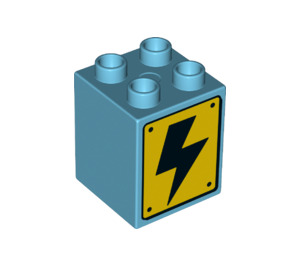 LEGO Duplo Brick 2 x 2 x 2 with Power Hazard Decoration (31110 / 38246)