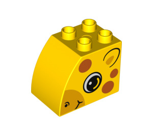 LEGO Duplo Backstein 2 x 3 x 2 mit Gebogen Seite mit Giraffe Kopf (11344 / 15987)