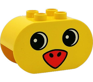 LEGO Duplo Brick 2 x 4 x 2 with Rounded Ends with Bird (6448)