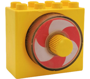 LEGO Duplo Brick 2 x 4 x 3 with rotating white and red spiral