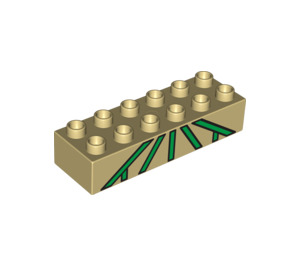 LEGO Duplo Brick 2 x 6 with Green Lattice (2300 / 53161)