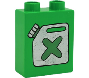 Duplo Vert clair Brique 1 x 2 x 2 avec Fuel Can sans tube à l'intérieur (4066)