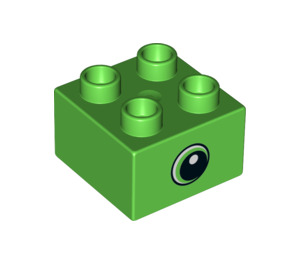 LEGO Duplo Vert clair Brique 2 x 2 avec Eye looking La gauche (37396 / 37397)