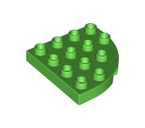 LEGO Duplo Leuchtend grün Platte 4 x 4 mit Runden Ecke (98218)