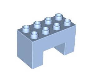 LEGO Duplo Bleu clair brillant Brique 2 x 4 x 2 avec 2 x 2 Coupé sur Bas (6394)
