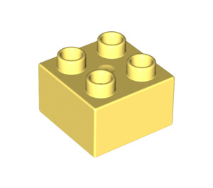 LEGO Duplo Jaune clair brillant Brique 2 x 2 (3437 / 89461)