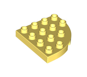 LEGO Duplo Jaune clair brillant assiette 4 x 4 avec Rond Coin (98218)