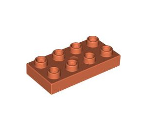 LEGO Duplo Helder roodachtig oranje Plaat 2 x 4 (4538 / 40666)