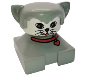 LEGO Duplo Cat with Light gray base Duplo Figure