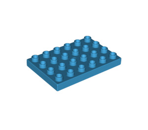 LEGO Duplo Azur foncé assiette 4 x 6 (25549)