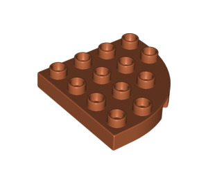 LEGO Duplo Orange sombre assiette 4 x 4 avec Rond Coin (98218)