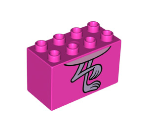 LEGO Duplo Dark Pink Duplo Brick 2 x 4 x 2 with Flamingo Legs (31111 / 43530)