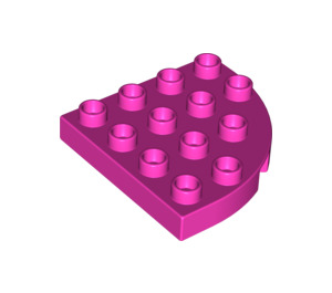 LEGO Duplo Dark Pink Plate 4 x 4 with Round Corner (98218)